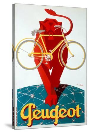 Peugeot Lion Bicycle Poster' Stretched Canvas Print - Archivea Arts |  Art.com
