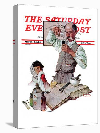 "Pharmacist" Saturday Evening Post Cover, March 18,1939-Norman Rockwell-Premier Image Canvas