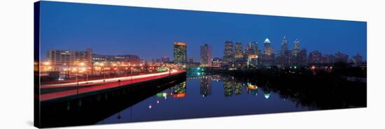 Philadelphia at Night-null-Stretched Canvas