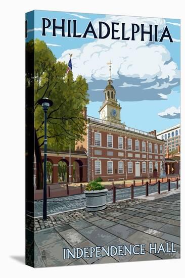 Philadelphia, PA - Independence Hall-Lantern Press-Stretched Canvas