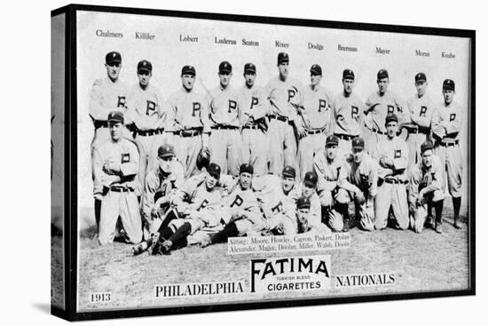 Philadelphia, PA, Philadelphia Phillies, Team Photograph, Baseball Card-Lantern Press-Stretched Canvas