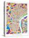Philadelphia Pennsylvania Street Map-Michael Tompsett-Stretched Canvas