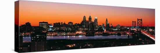 Philadelphia Skyline at Night-null-Stretched Canvas