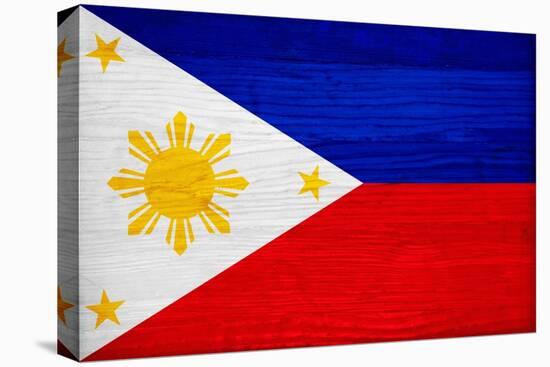 Philippines Flag Design with Wood Patterning - Flags of the World Series-Philippe Hugonnard-Stretched Canvas