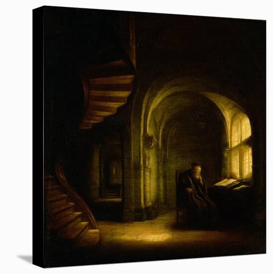 Philosopher with an Open Book, 1625-7-Rembrandt van Rijn-Premier Image Canvas