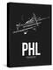 PHL Philadelphia Airport Black-NaxArt-Stretched Canvas