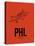 PHL Philadelphia Airport Orange-NaxArt-Stretched Canvas