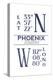 Phoenix, Arizona - Latitude and Longitude (Blue)-Lantern Press-Stretched Canvas