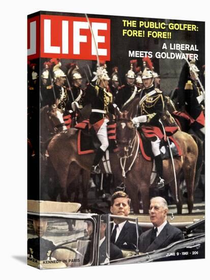 Photo of Pres. Kennedy and Gen. De Gaulle, During Trip to Paris, June 9, 1961-Paul Schutzer-Premier Image Canvas