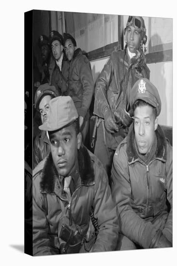 Photograph of Tuskegee Airmen Attending a Briefing in Ramitelli, Italy, March 1945-null-Stretched Canvas