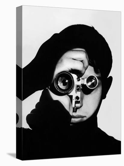 Photographer Dennis Stock Holding Camera to His Face-Andreas Feininger-Premier Image Canvas