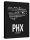 PHX Phoenix Airport Black-NaxArt-Stretched Canvas