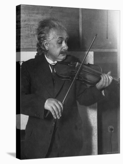 Physicist Albert Einstein Photographed by E. O. Hoppe Playing Violin-Emil Otto Hoppé-Premier Image Canvas