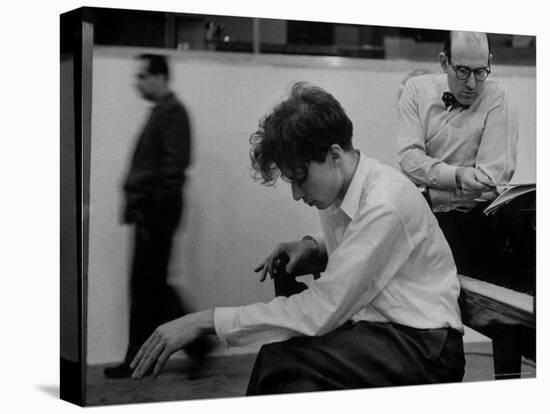 Pianist Glenn Gould Listening Intensely to Performance of Bach's Goldberg Variations Played Back-Gordon Parks-Premier Image Canvas