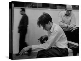Pianist Glenn Gould Listening Intensely to Performance of Bach's Goldberg Variations Played Back-Gordon Parks-Premier Image Canvas