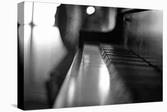 Piano Keys b/w-null-Stretched Canvas