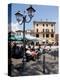 Piazza and Cafe, Menaggio, Lake Como, Lombardy, Italy, Europe-Frank Fell-Premier Image Canvas