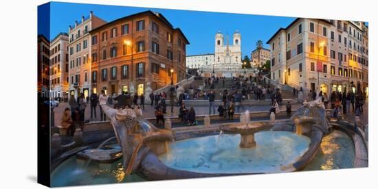 Piazza di Spagna at night, Rome-Sylvain Sonnet-Stretched Canvas