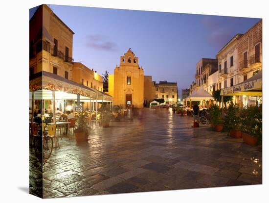 Piazza Matrice at Dusk, Trapani, Favignana Island, Sicily, Italy, Europe-Vincenzo Lombardo-Premier Image Canvas