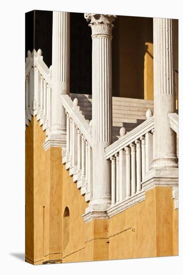 Piazza Municipale 15th Century Gala Staircase Ferrara Emilia-Romagna Italy-Julian Castle-Stretched Canvas