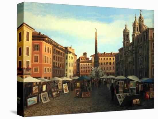 Piazza Navona In Rome-kirilstanchev-Stretched Canvas
