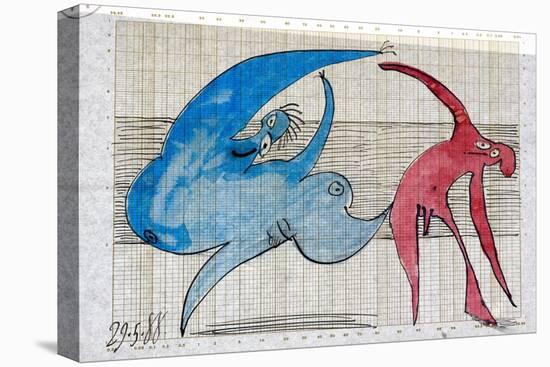 Picasso sketches 164, 1988 (drawing)-Ralph Steadman-Premier Image Canvas