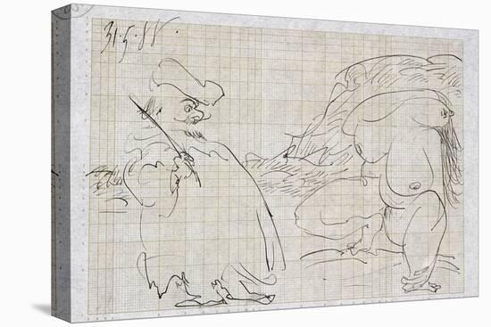 Picasso sketches 87, 1988 (drawing)-Ralph Steadman-Premier Image Canvas