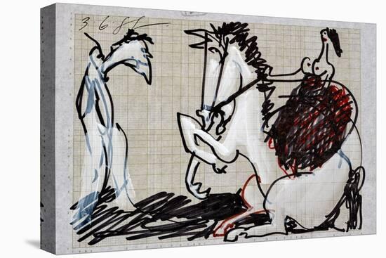 Picasso sketches 98, 1988 (drawing)-Ralph Steadman-Premier Image Canvas
