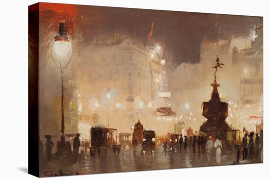 Piccadilly Circus (Oil on Board)-George Hyde Pownall-Premier Image Canvas