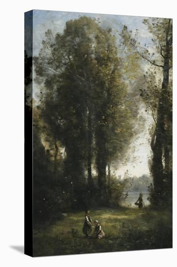 Picking Daisies-Jean-Baptiste-Camille Corot-Premier Image Canvas