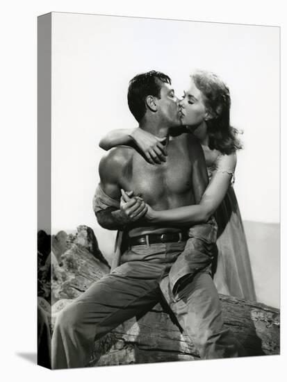 PICNIC, 1956 directed by JOSHUA LOGAN William Holden and Kim Novak (b/w photo)-null-Stretched Canvas