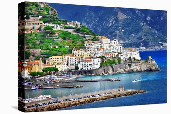 Pictorial Coastal Town Amalfi , Italy-Maugli-l-Premier Image Canvas