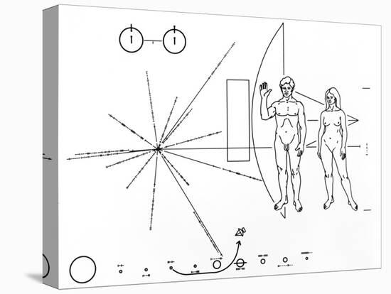 Pictorial Plaque on Pioneer 10 And 11-null-Premier Image Canvas