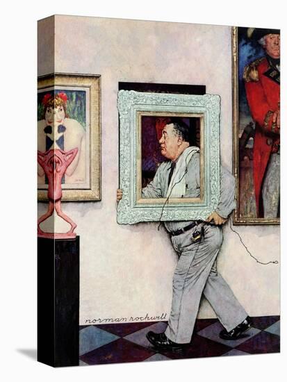 "Picture Hanger" or "Museum Worker", March 2,1946-Norman Rockwell-Premier Image Canvas