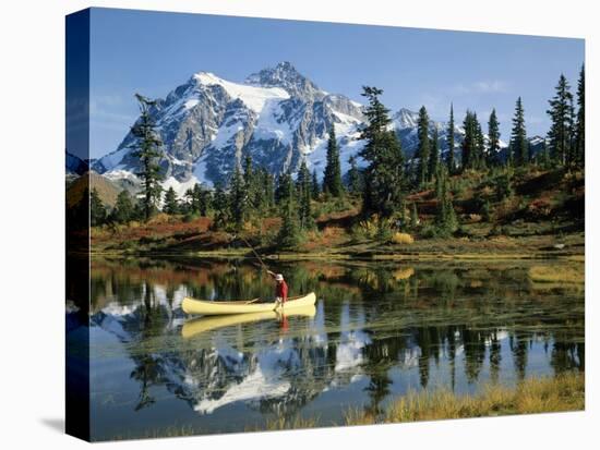 Picture Lake Mount Shuksan, Washington, USA-null-Premier Image Canvas