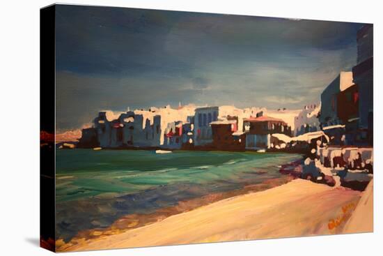 Picturesque Little Venice In Mykonos Greece-Markus Bleichner-Stretched Canvas