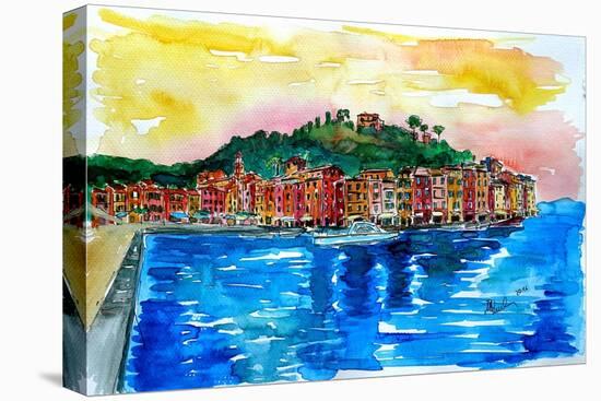 Picturesque Portofino Harbour in Ligure Italy-Markus Bleichner-Stretched Canvas