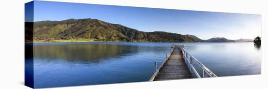 Picturesque Wharf in the Idyllic Kenepuru Sound, Marlborough Sounds, South Island, New Zealand-Doug Pearson-Premier Image Canvas