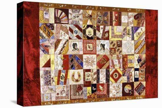 Pieced and Appliqued Contained Crazy Quilt, American, Late 19th Century-null-Premier Image Canvas