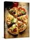 Pieces of Pizza with Different Toppings, on Wooden Background-null-Premier Image Canvas