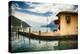 Pier and a Small House, Riva Del Garda, Italy-George Oze-Premier Image Canvas