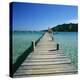 Pier and Bay, Plage De Santa Giulia, South East Corsica, Corsica, France, Mediterranean, Europe-Stuart Black-Premier Image Canvas