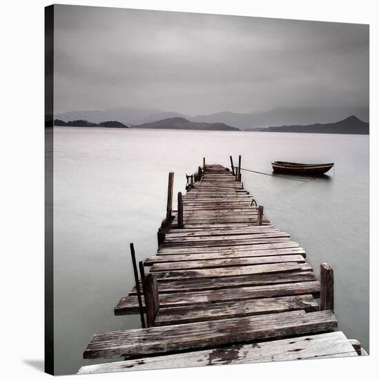 Pier And Boat II-null-Stretched Canvas