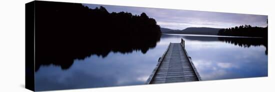 Pier in a Lake, Lake Mapourika, South Island, New Zealand-null-Premier Image Canvas