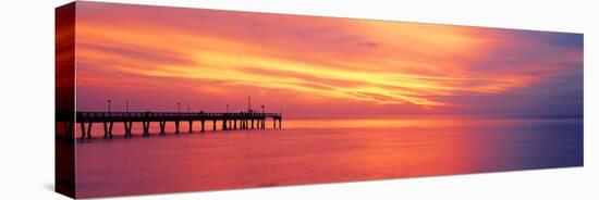 Pier in the Ocean at Sunset, Caspersen Beach, Sarasota County, Venice, Florida, USA-null-Premier Image Canvas