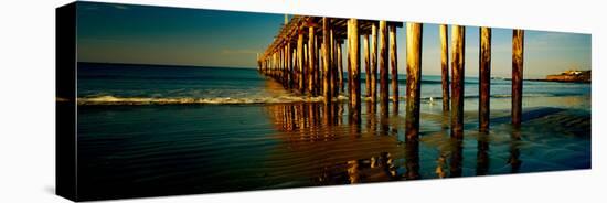 Pier in the Pacific Ocean, Cayucos Pier, Cayucos, California, Usa-null-Stretched Canvas