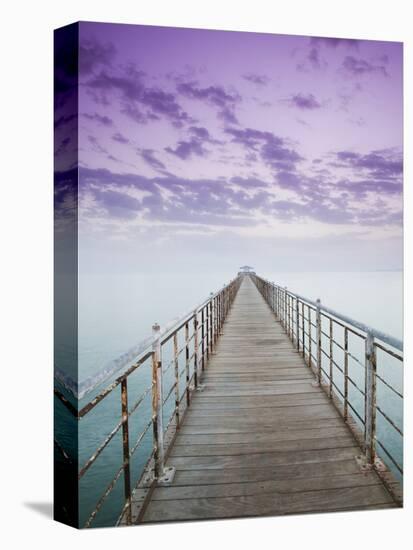 Pier Jutting Out into the Persian Gulf-Walter Bibikow-Premier Image Canvas