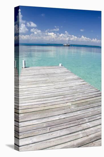 Pier over Clear Waters, Southwater Cay, Stann Creek, Belize-Cindy Miller Hopkins-Premier Image Canvas