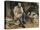 Pierre-Joseph Proudhon et ses enfants en 1853-Gustave Courbet-Premier Image Canvas