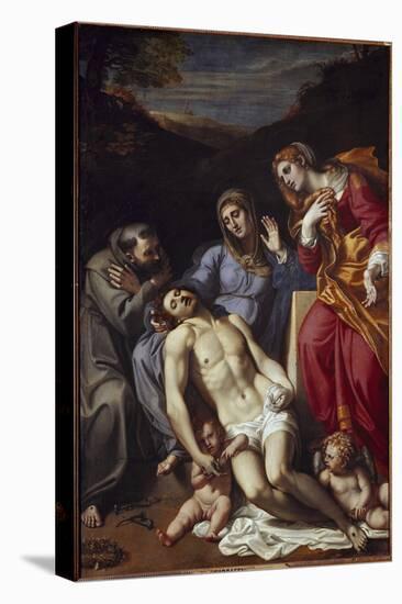 Pieta with St Mary Magdalene and St Francis (Oil on Canvas, 1602-1607)-Annibale Carracci-Premier Image Canvas